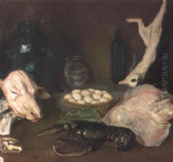 Bodegon Oil Painting by Eduardo Chicharro Aguera