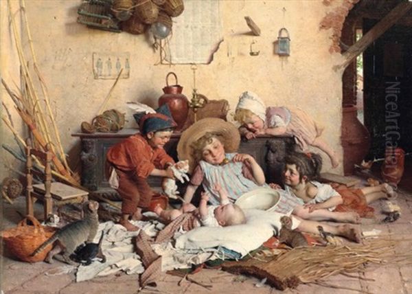 Gioie Infantili Oil Painting by Gaetano Chierici