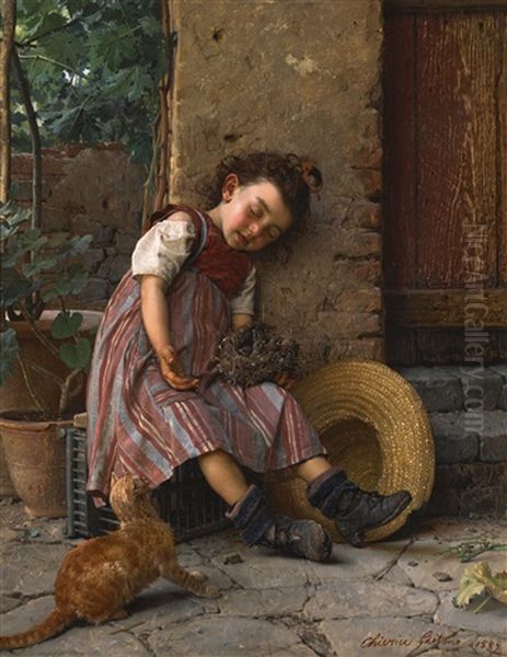 A Propitious Moment Oil Painting by Gaetano Chierici