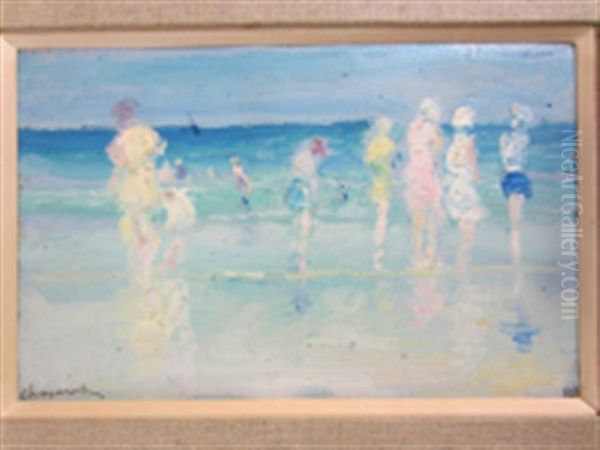 Baigneurs Oil Painting by Pavel Dmitrievitch Chmarov