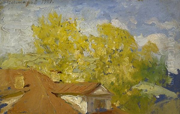 Spring In Moscow (+ 2 Others; 3 Works) Oil Painting by Pavel Dmitrievitch Chmarov