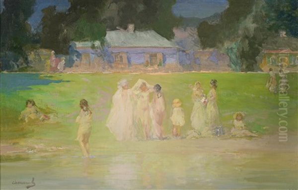 Baigneurs Oil Painting by Pavel Dmitrievitch Chmarov