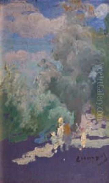 La Promenade Oil Painting by Pavel Dmitrievitch Chmarov