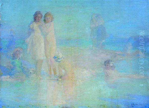 Les Baigneuses Oil Painting by Pavel Dmitrievitch Chmarov