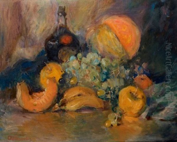 Nature Morte Aux Melons Oil Painting by Pavel Dmitrievitch Chmarov