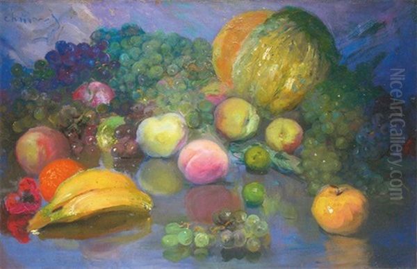 Nature Morte Aux Fruits Oil Painting by Pavel Dmitrievitch Chmarov