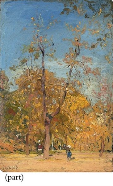 In The Park (+ 3 Others; 4 Works) Oil Painting by Pavel Dmitrievitch Chmarov