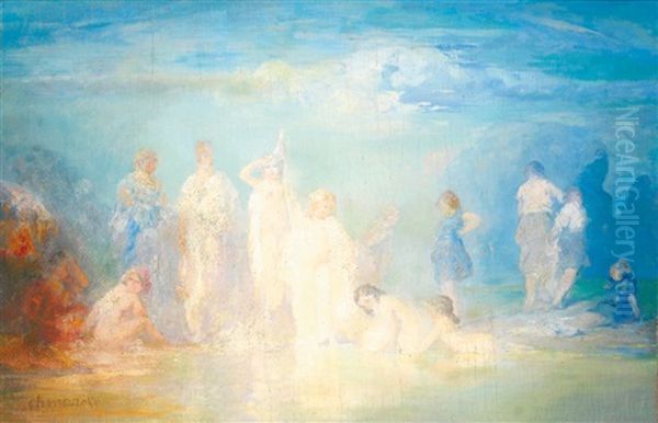 Le Bain Des Belles Oil Painting by Pavel Dmitrievitch Chmarov
