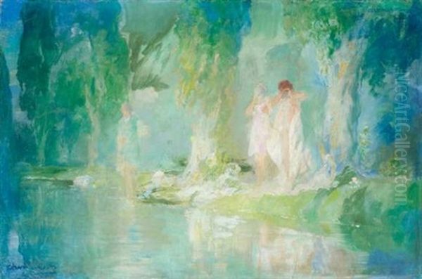 Baigneuses Oil Painting by Pavel Dmitrievitch Chmarov