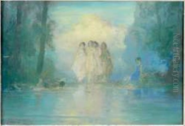 Les Baigneuses Oil Painting by Pavel Dmitrievitch Chmarov