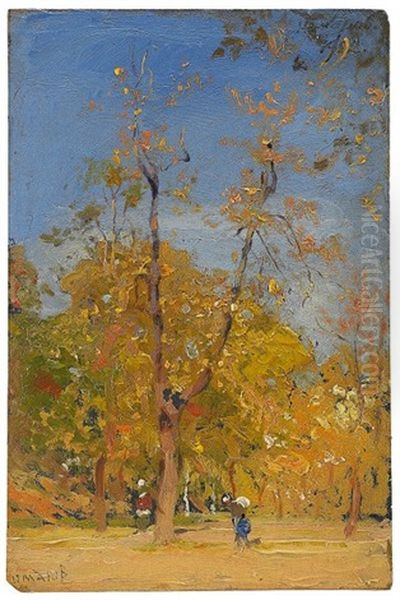 In The Park Oil Painting by Pavel Dmitrievitch Chmarov