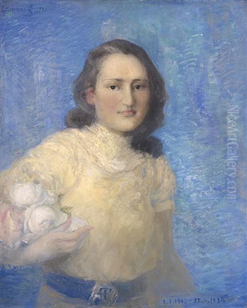 Portrait Of A Woman Oil Painting by Pavel Dmitrievitch Chmarov