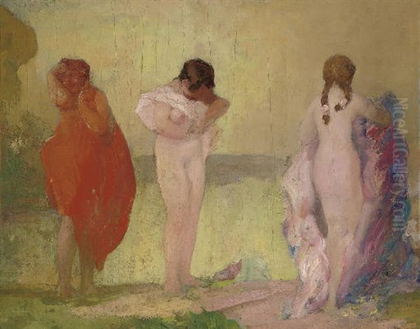 Three Graces Oil Painting by Pavel Dmitrievitch Chmarov