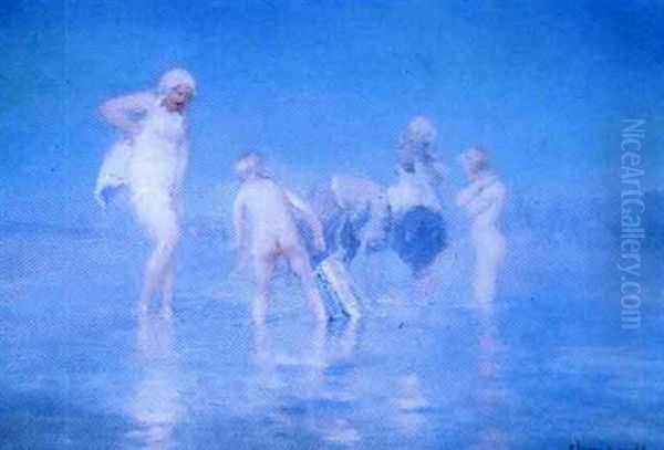 Baignade Ii Oil Painting by Pavel Dmitrievitch Chmarov