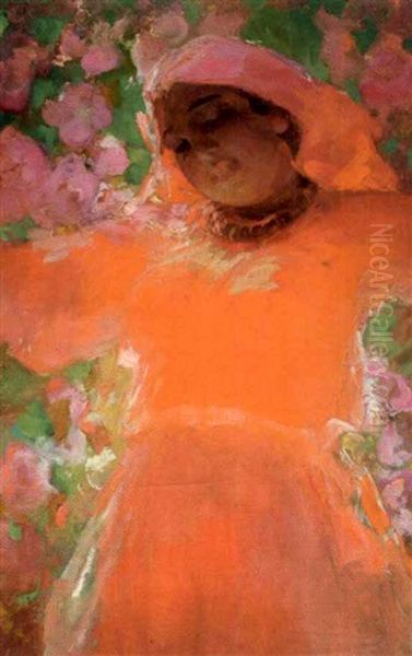 La Robe Rouge Oil Painting by Pavel Dmitrievitch Chmarov