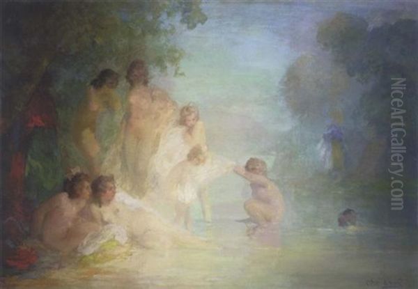 Bathing Beauties Oil Painting by Pavel Dmitrievitch Chmarov