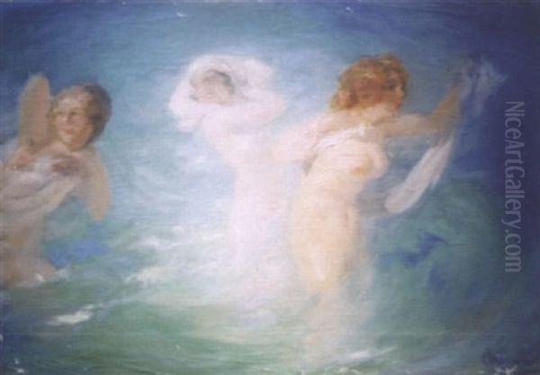 Trois Nymphes Oil Painting by Pavel Dmitrievitch Chmarov