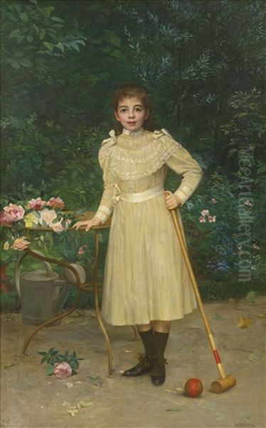 Ready To Play Oil Painting by Paul-Charles Chocarne-Moreau