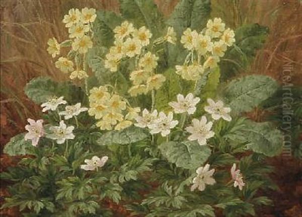White Anemones Oil Painting by Anthonie, Anthonore Christensen