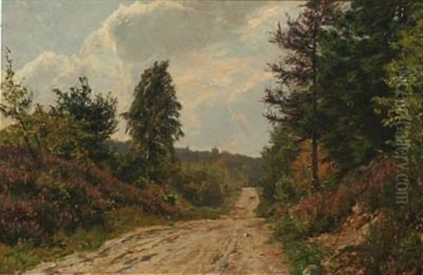 Summer At Grib Forest, Jutland Oil Painting by Godfred Christensen