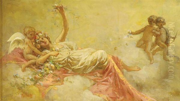 Allegory Of Love Or Spring Oil Painting by Frederick Stuart Church