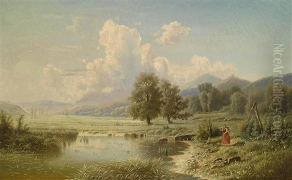Ein Sommertag Oil Painting by Adolf Chwala