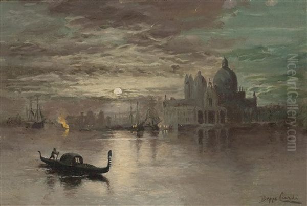 Mondacht In Venedig Oil Painting by Beppe Ciardi