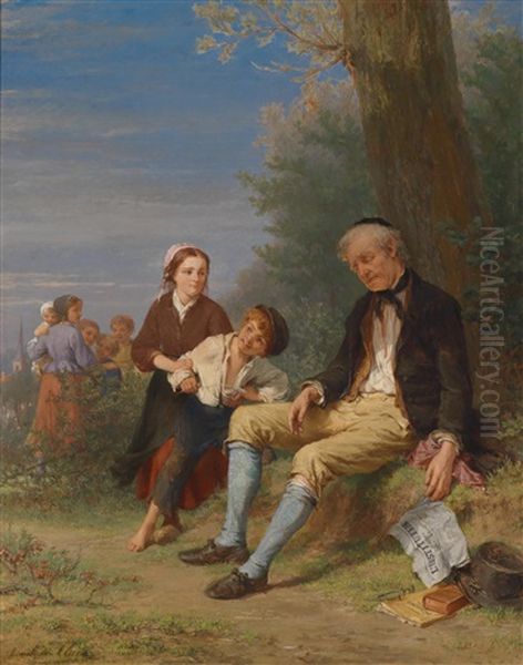 Der Schlafende Lehrer Oil Painting by Constant Guillaume Claes