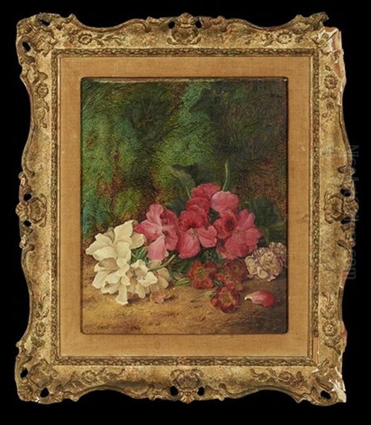 Fruit And Flowers (pair) Oil Painting by Vincent Clare