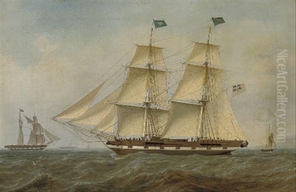 Trading Schooners In The Firth Of Clyde Oil Painting by William Clark