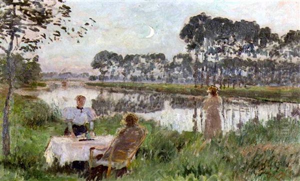 Dejeuner De Long De La Lys Oil Painting by Emile Claus