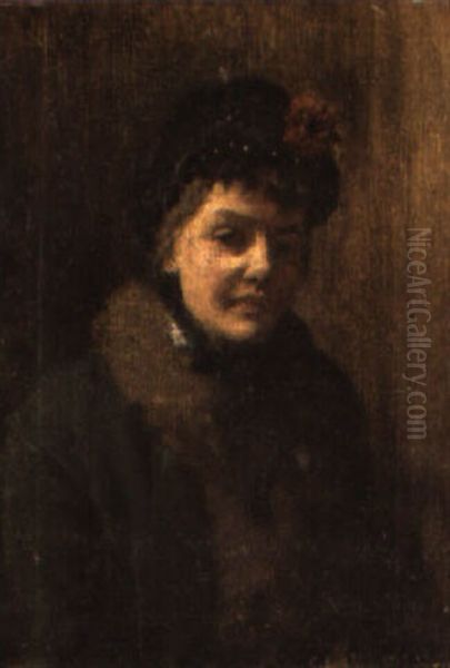 Portrait Of Mrs. Gray Oil Painting by Sir George Clausen
