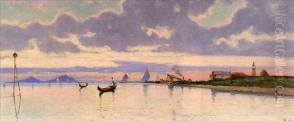 Venise, Les Monts De Padoue Oil Painting by Marie Joseph Leon Clavel Iwill