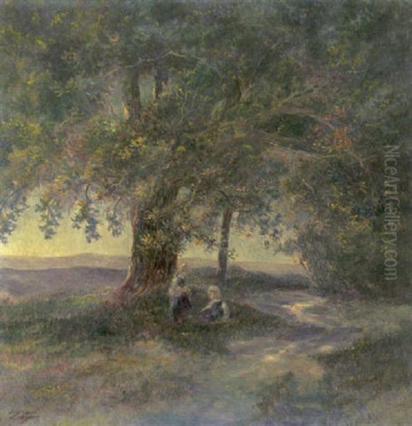 Blaue Stunde (motiv Bei Neu-isenburg) Oil Painting by Walter Eugene Cleff