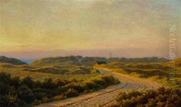 Midsommeraften. Klitterne Ved Tannishus Oil Painting by Gustav Adolf Clemens