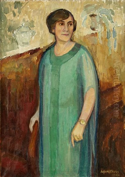 Portratt Av Konstnarinnan Gabriele Munter Oil Painting by Agnes Cleve