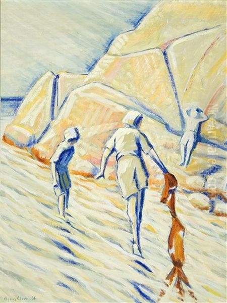 I Badviken Oil Painting by Agnes Cleve
