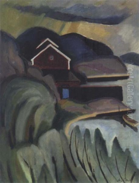 Afton I Bohuslan Oil Painting by Agnes Cleve