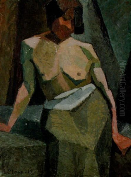Modellstudie Oil Painting by Agnes Cleve
