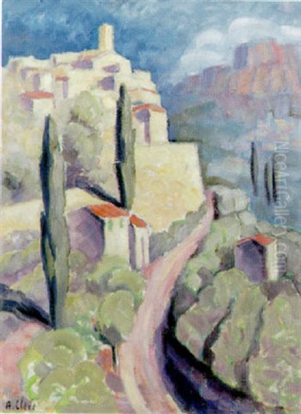 Sydlandskt Bergslandskap Oil Painting by Agnes Cleve