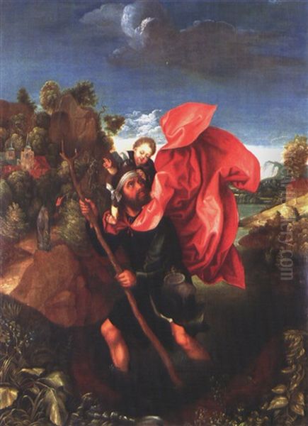 Der Heilige Christopherus Oil Painting by Cornelis van Cleve