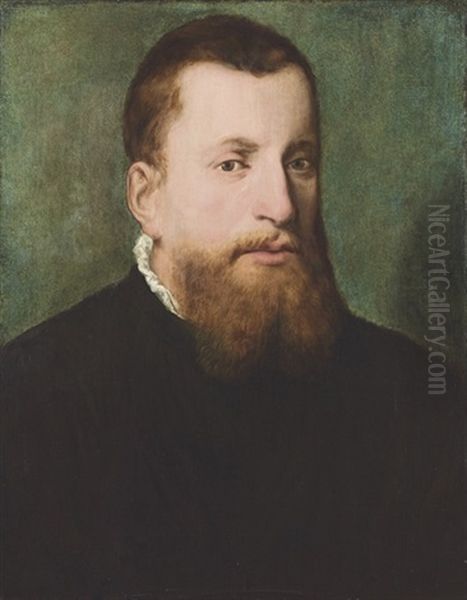 Portrait Of A Gentleman In A Black Coat Oil Painting by Joos Van Cleve