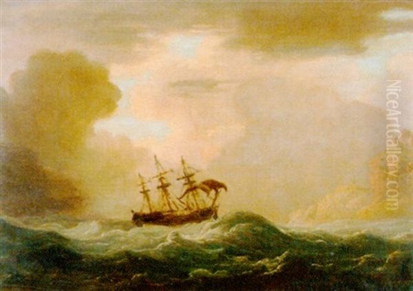 Marine Oil Painting by John the Elder Cleveley
