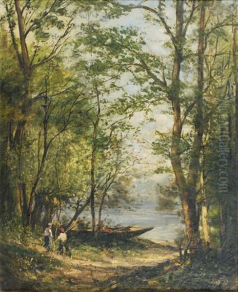 Sous-bois Oil Painting by Cesar De Cock