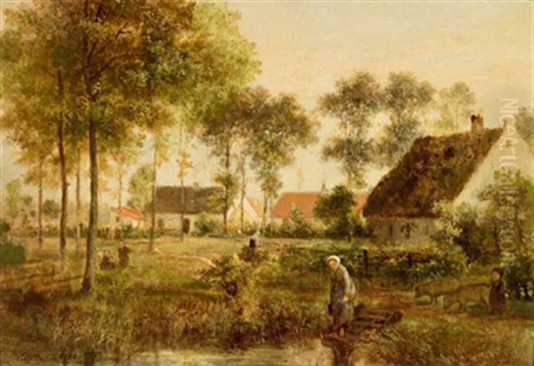 Die Kleinen Schweinehirten Oil Painting by Cesar De Cock