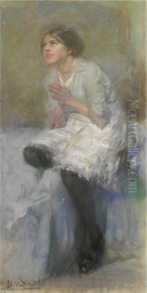In Preghiera Oil Painting by Attilio Andreoli