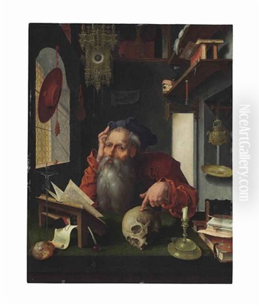 Saint Jerome In His Study Oil Painting by Pieter Coecke van Aelst the Elder