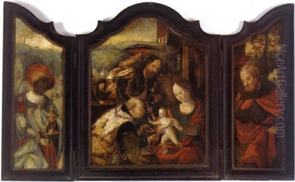 Die Anbetung Der Konige Oil Painting by Pieter Ii Coecke Van Aelst