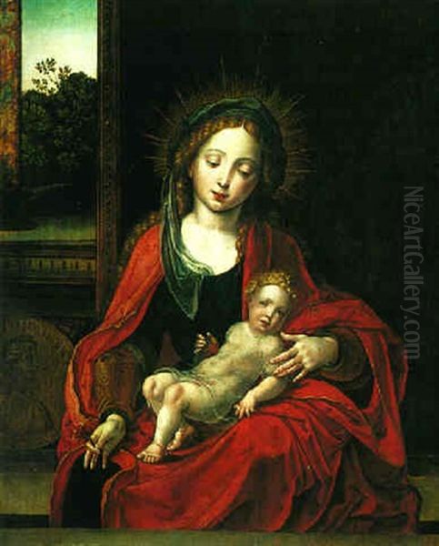 The Virgin And Child Oil Painting by Pieter Ii Coecke Van Aelst