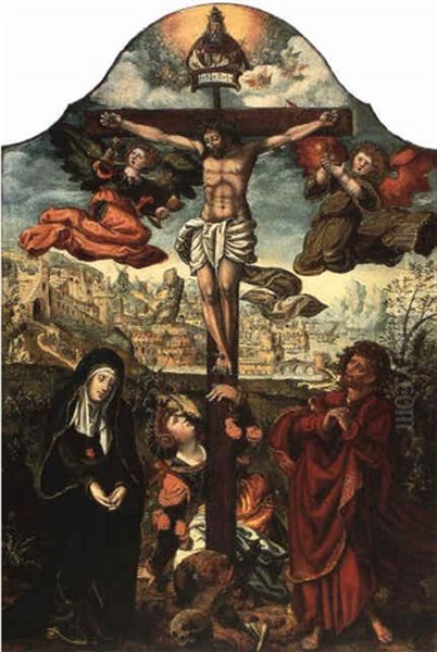 La Crucifixion Oil Painting by Pieter Coecke van Aelst the Elder